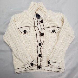 Gap Kids Girls Ivory Fur Lined Cardigan XS (4-5)